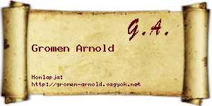 Gromen Arnold névjegykártya